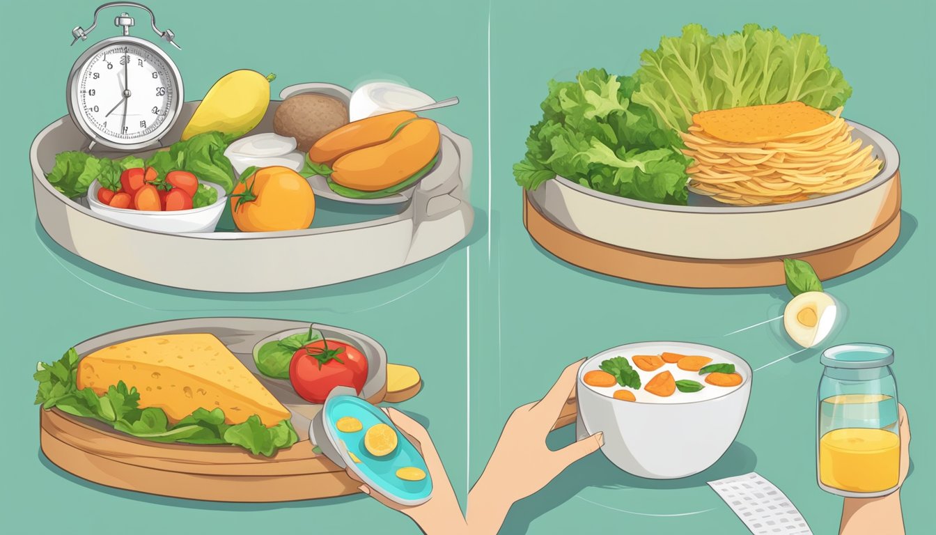 A person measuring out food portions for daily intermittent fasting