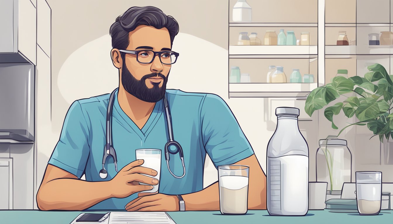 A healthcare professional advising on milk and intermittent fasting