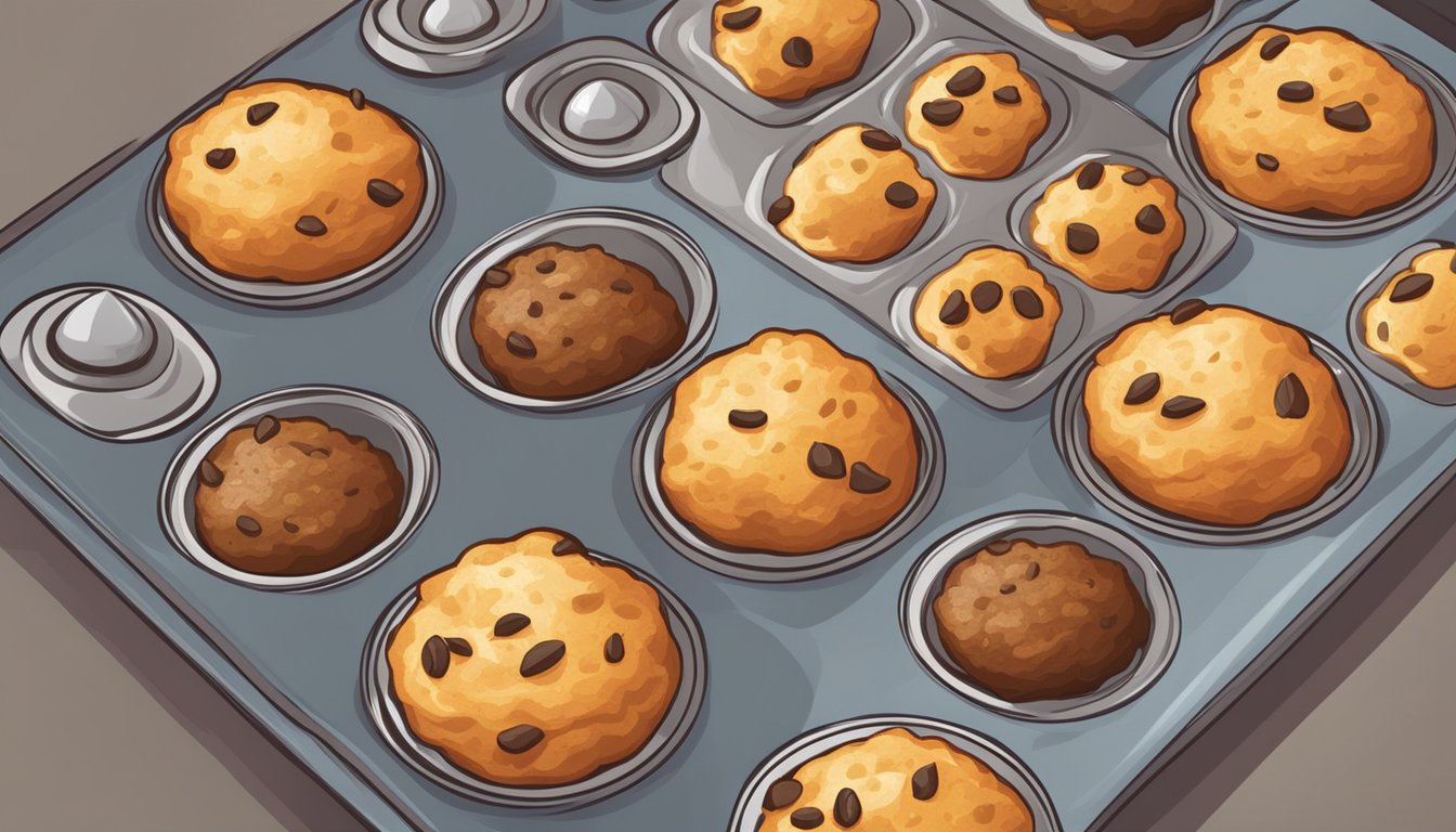 A plate of gluten-free muffins being reheated in the oven, emitting a warm and inviting aroma