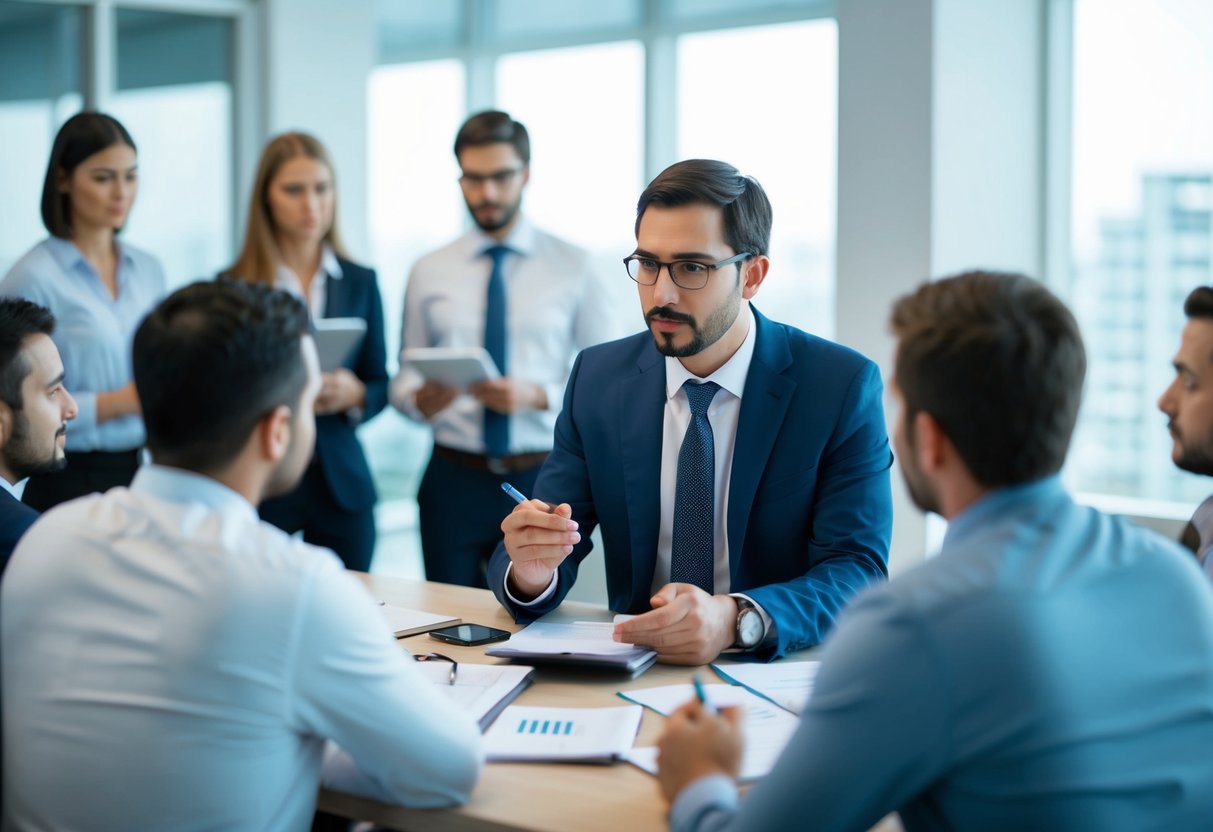 Un psychologue observant un groupe d'acheteurs, prenant des notes et analysant leur comportement pendant un processus d'approvisionnement.