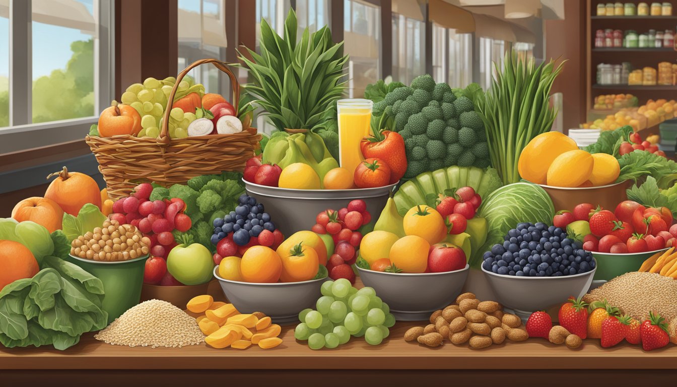 A colorful display of fresh fruits, vegetables, and whole grains at McAlister's Deli