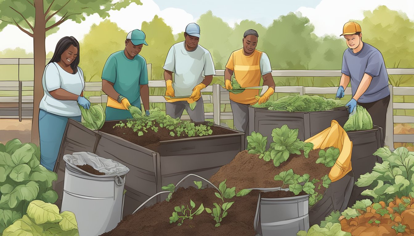 A diverse group of people in Jersey City, NJ, are actively engaged in advanced composting techniques, utilizing various methods to create nutrient-rich compost for their gardens and community