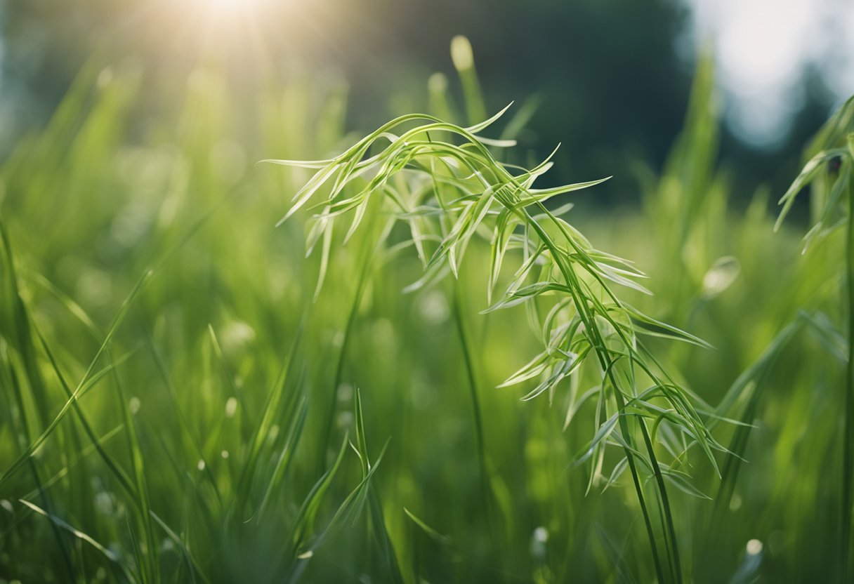 A tangle of goose grass intertwines with surrounding plants, reaching out to touch and cling to anything in its path