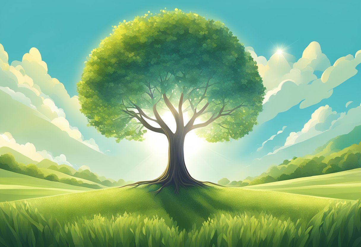 A young tree growing in a fertile field, surrounded by sunshine and a clear blue sky, symbolizing the potential growth and prosperity of early enrollment in an RDSP