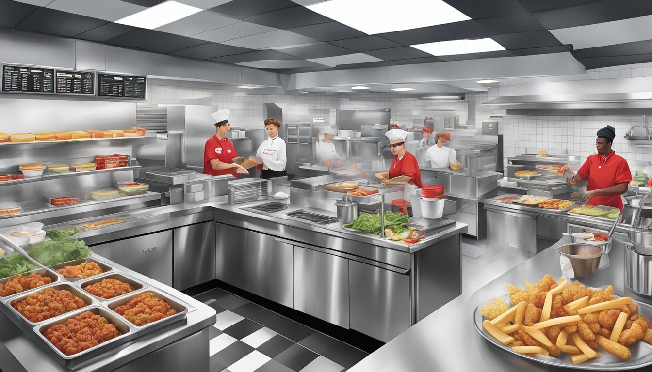 A bustling kitchen with fresh ingredients at Wendy's contrasts with a busy fast-food joint at Steak 'n Shake, highlighting differences in food quality and sourcing