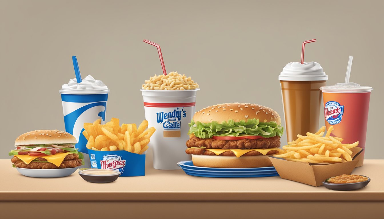 A table with fast food items from Wendy's and White Castle, highlighting the differences in portion sizes and nutritional content