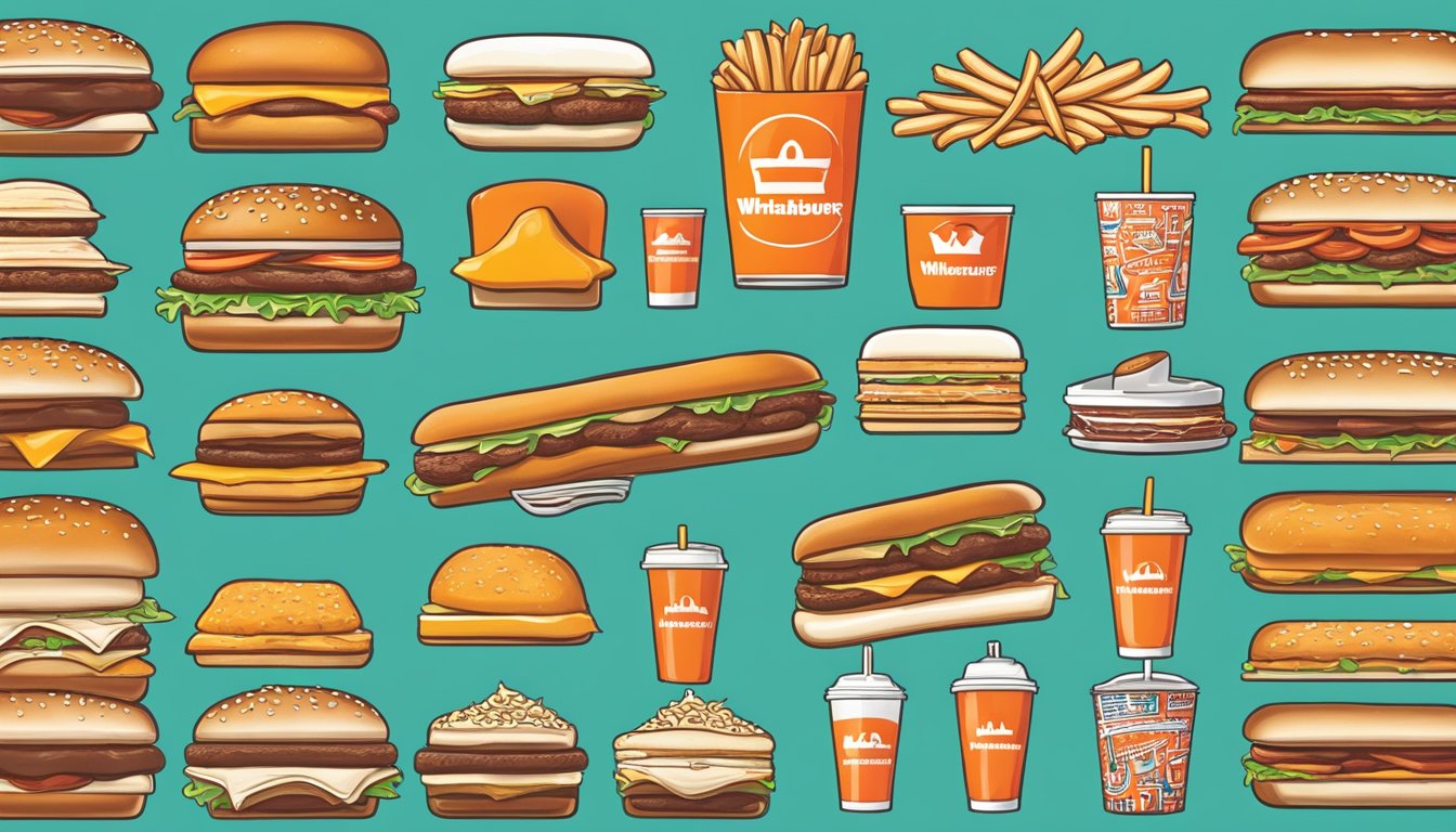 A split-screen showing the evolution of Whataburger and Carl's Jr. logos and branding through the years