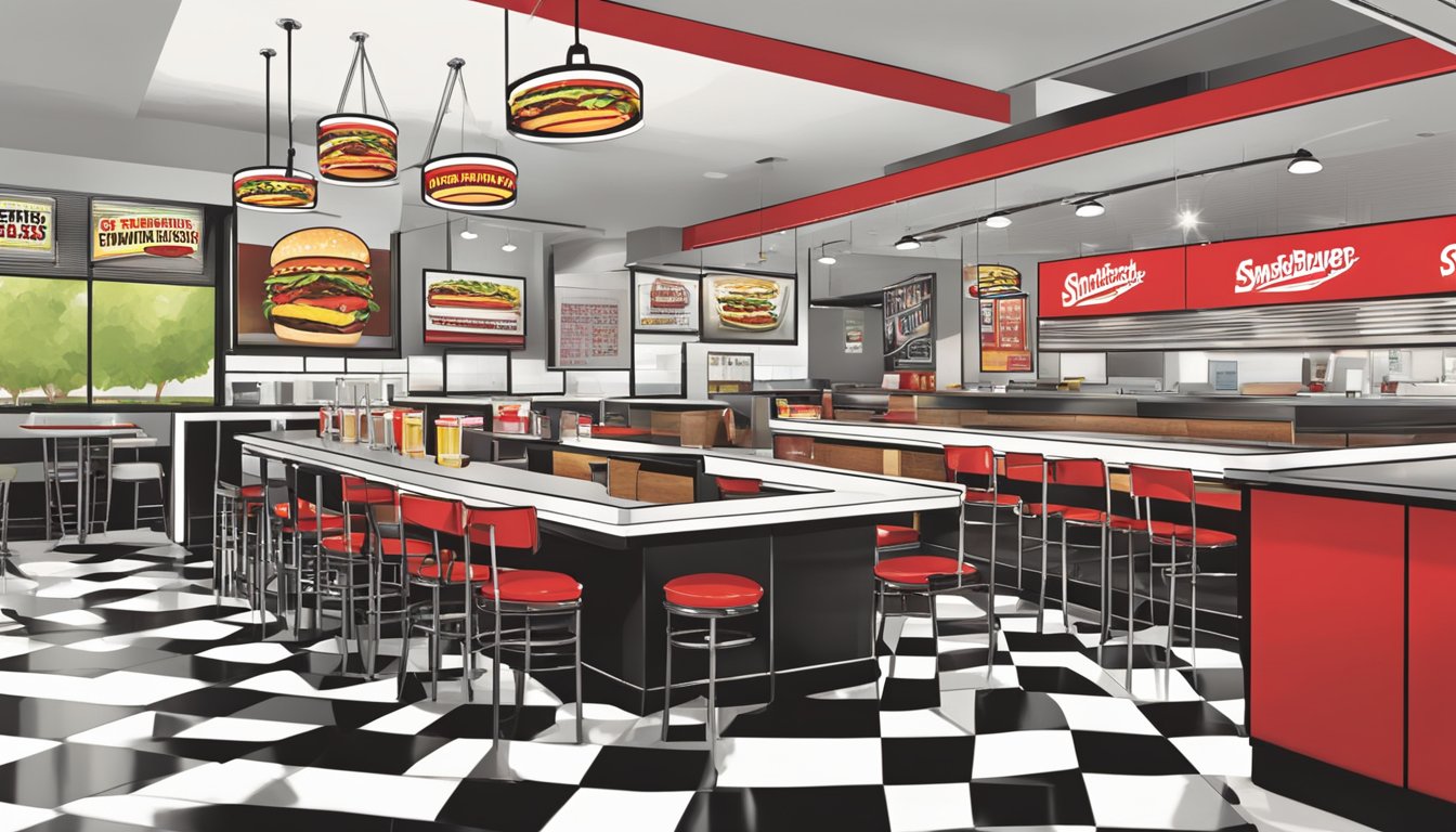 The bustling, modern interior of Smashburger contrasts with the retro, diner-style ambiance of Fatburger. Customers enjoy sizzling burgers and fries in both lively atmospheres