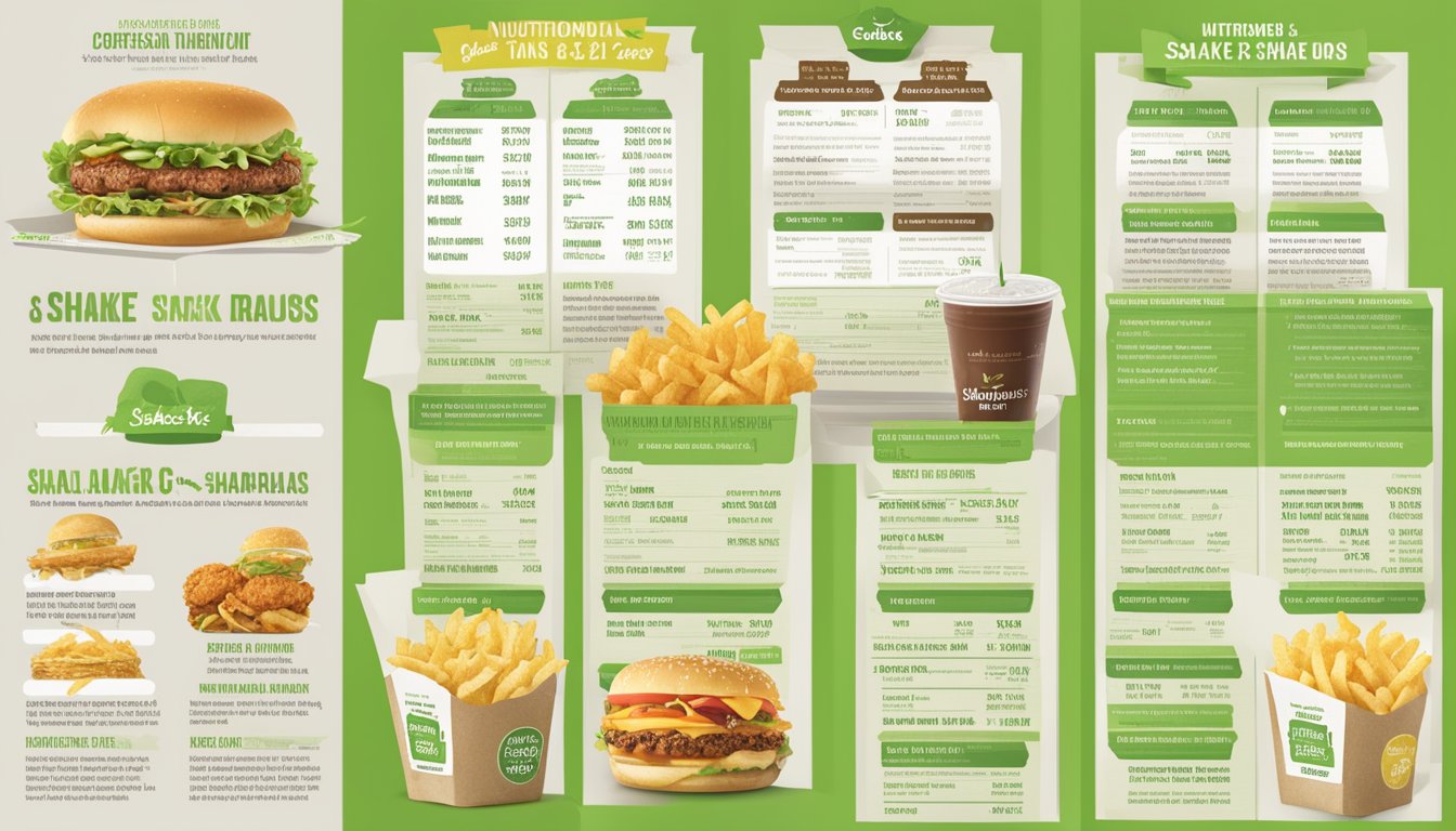 A comparison of shake shack and carls jr menus with nutritional information and health considerations displayed