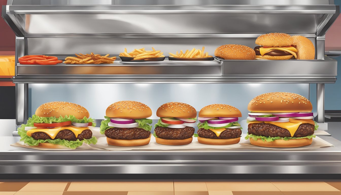 A sizzling burger being carefully assembled at Burger King, while a juicy steak burger is being freshly grilled at Steak 'n Shake