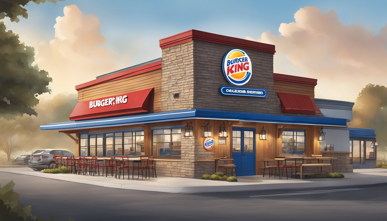 A bustling burger joint, with bold red and blue branding for Burger King, and a cozy, rustic feel for Culver's