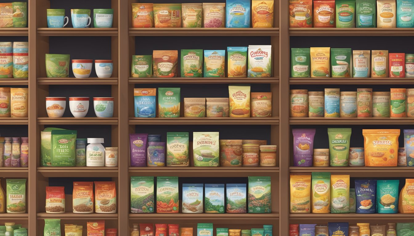 A cozy grocery store aisle filled with shelves of Celestial Seasonings Sleepytime tea, surrounded by other premium tea brands