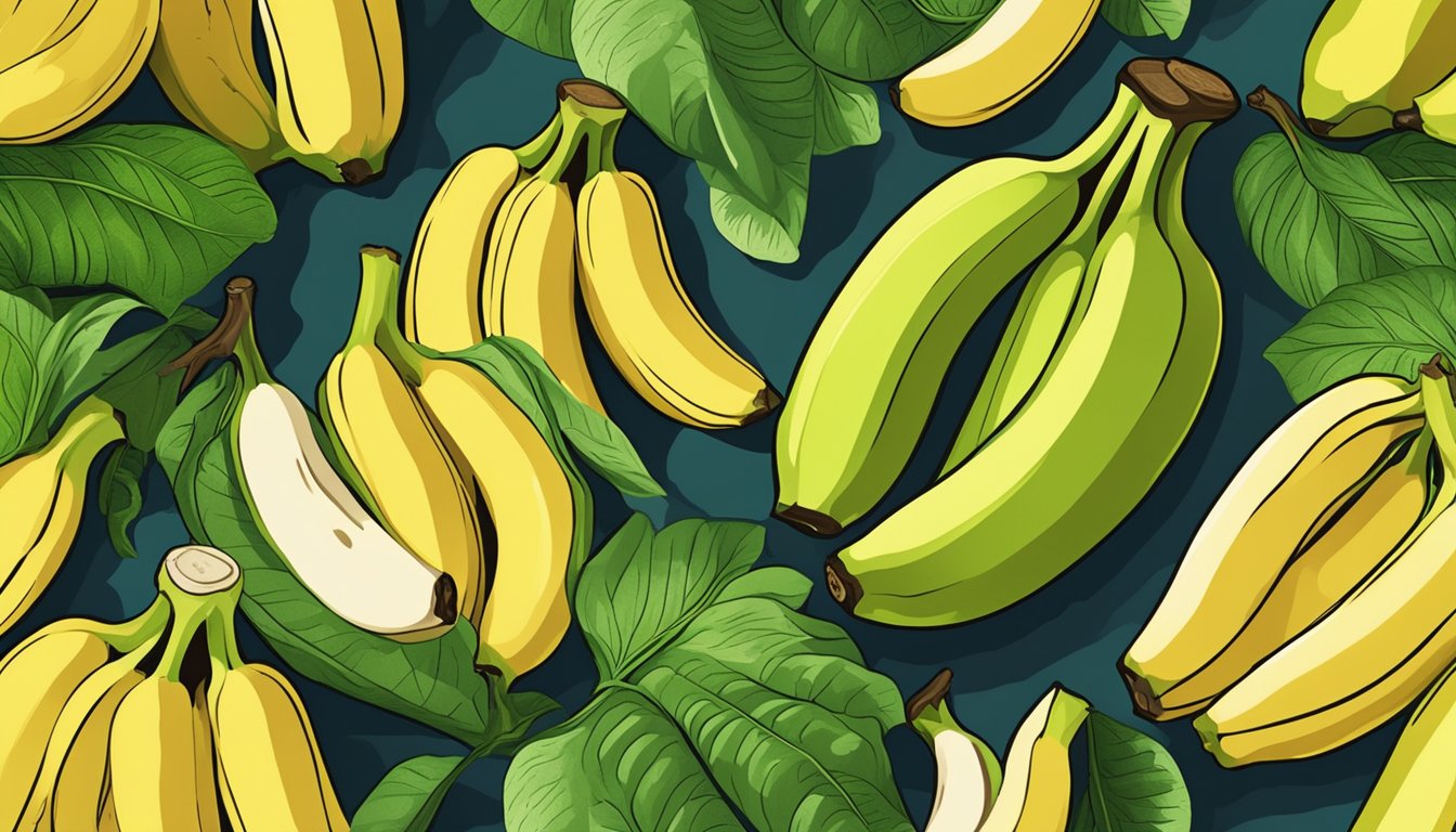 A vibrant display of Cavendish bananas stands out among the fresh produce in a well-lit grocery store