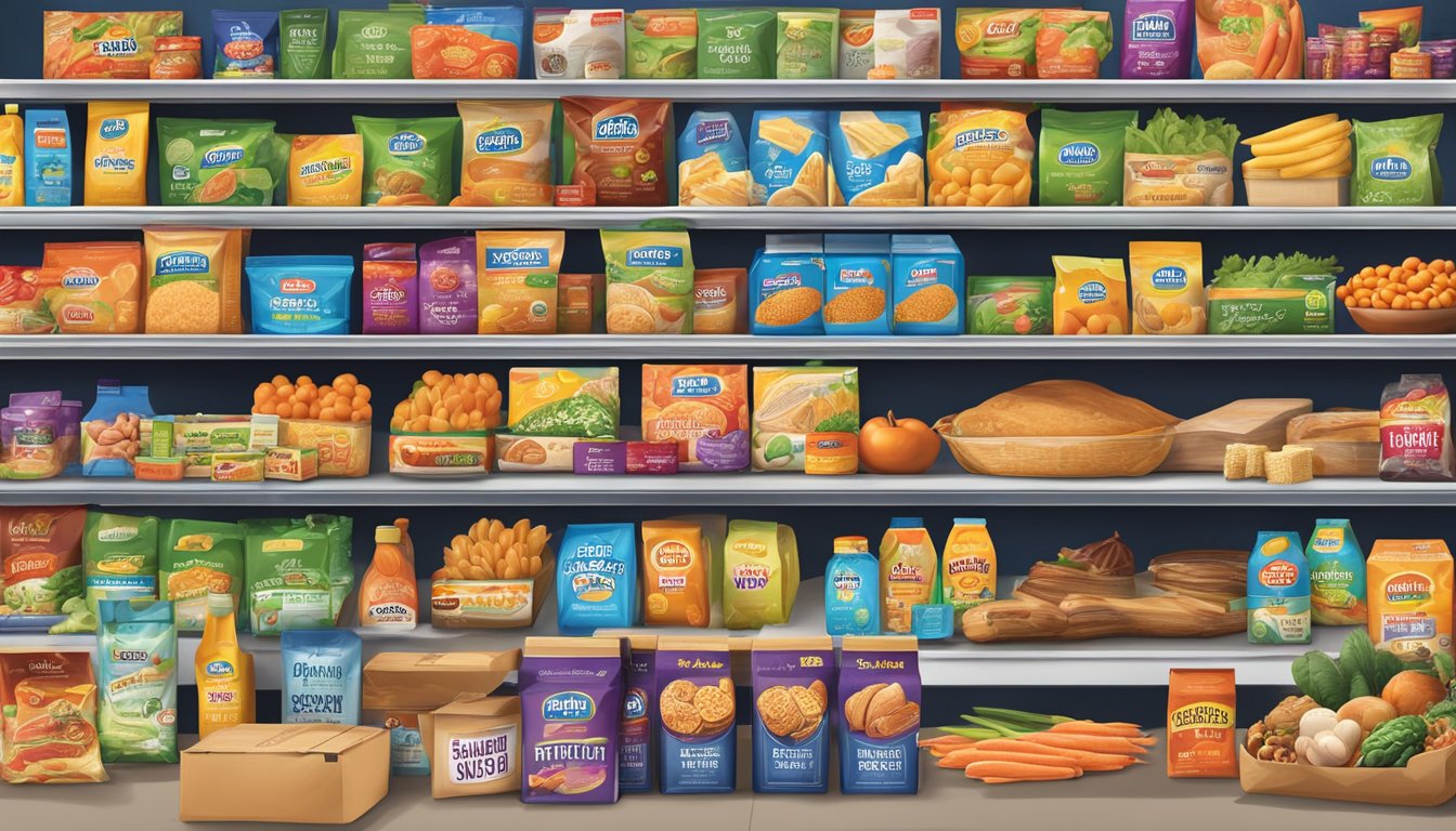 A colorful display of Aldi Weekly Specials with various grocery items and price tags, surrounded by other top grocery store logos