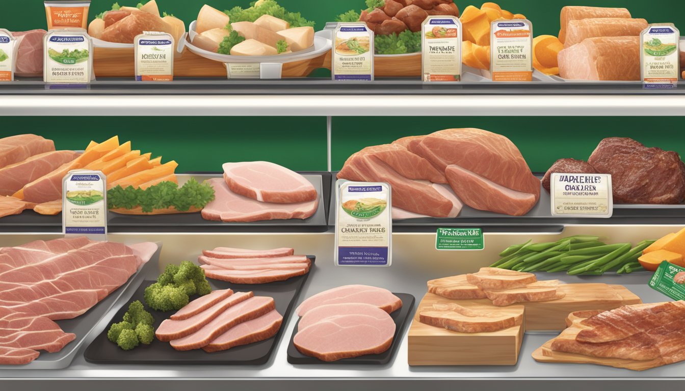 A display of Maple Leaf Farms Duck Breast at Publix, surrounded by various meats, creating a carnivore's paradise in the grocery store