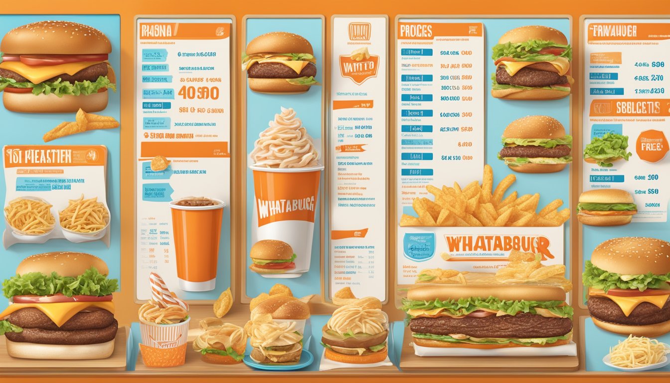 A menu board displaying Whataburger prices with various food items and combo options