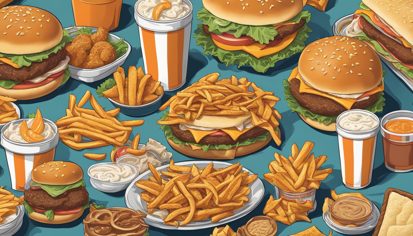 A classic Whataburger meal surrounded by iconic Texan imagery