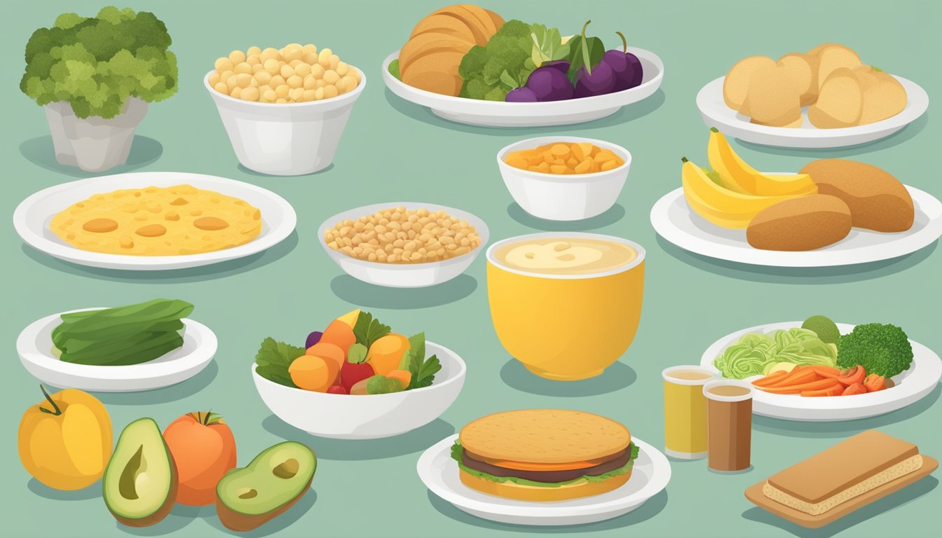 A table displaying various food items with their corresponding nutritional information and dietary options