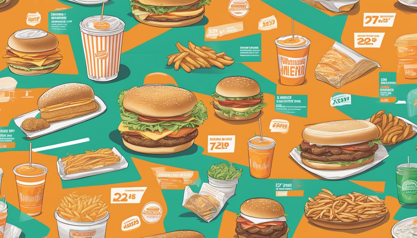 A colorful menu board displays the 2023 Whataburger offerings with prices, showcasing the history of the iconic fast-food chain