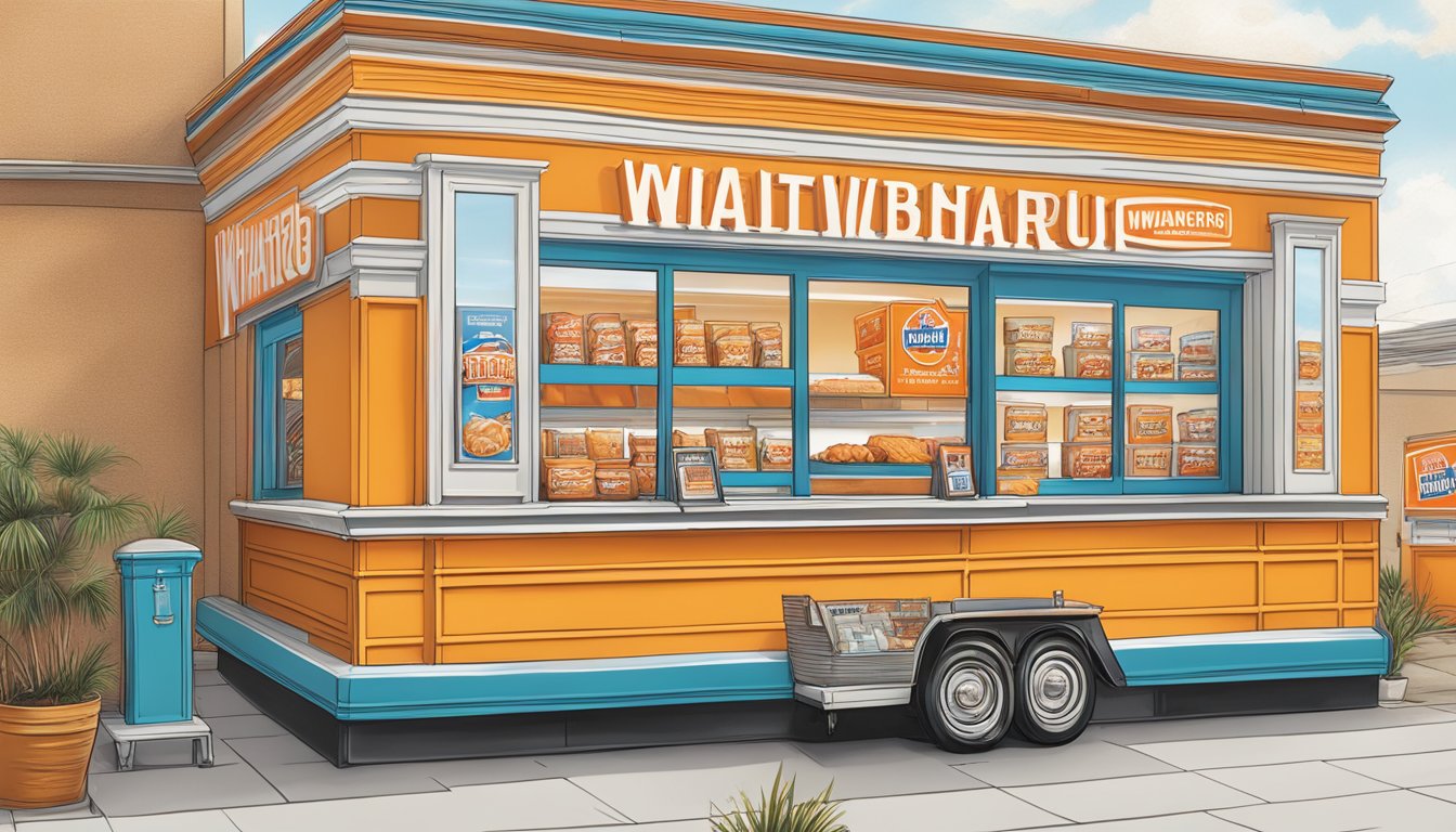 A colorful display of Whataburger merchandise and special offers in Albuquerque