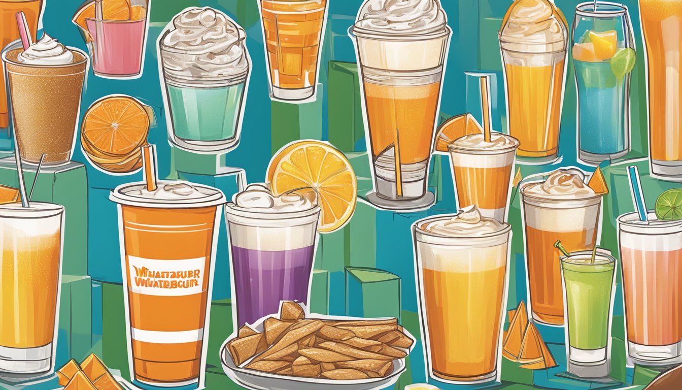 A colorful array of beverage choices at a Whataburger in Albuquerque, including sodas, iced tea, and milkshakes