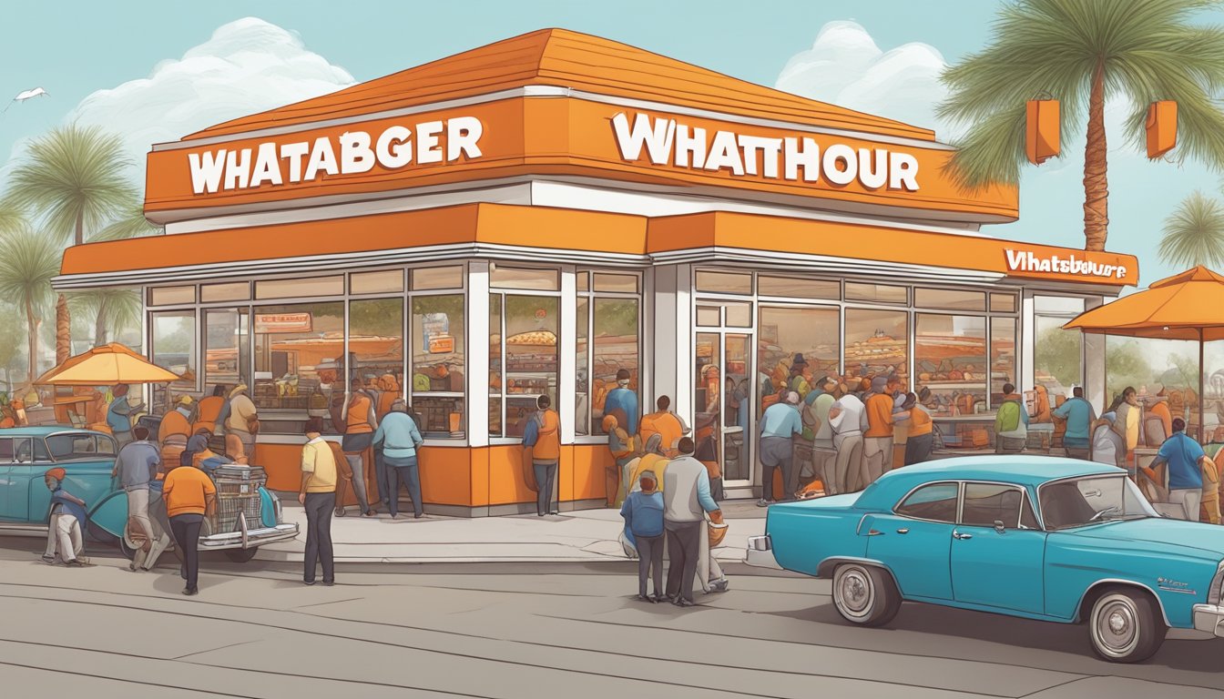 A bustling Whataburger restaurant surrounded by closed fast food chains on Christmas Day