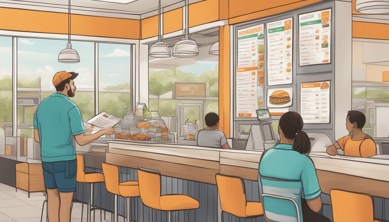 A person with food allergies ordering from a Whataburger menu with special dietary options