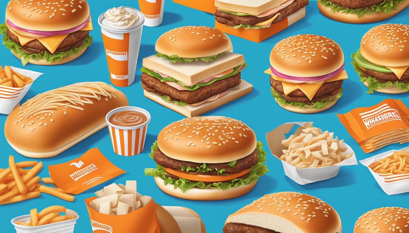 A mouth-watering spread of Whataburger's customer favorites, surrounded by free coupons