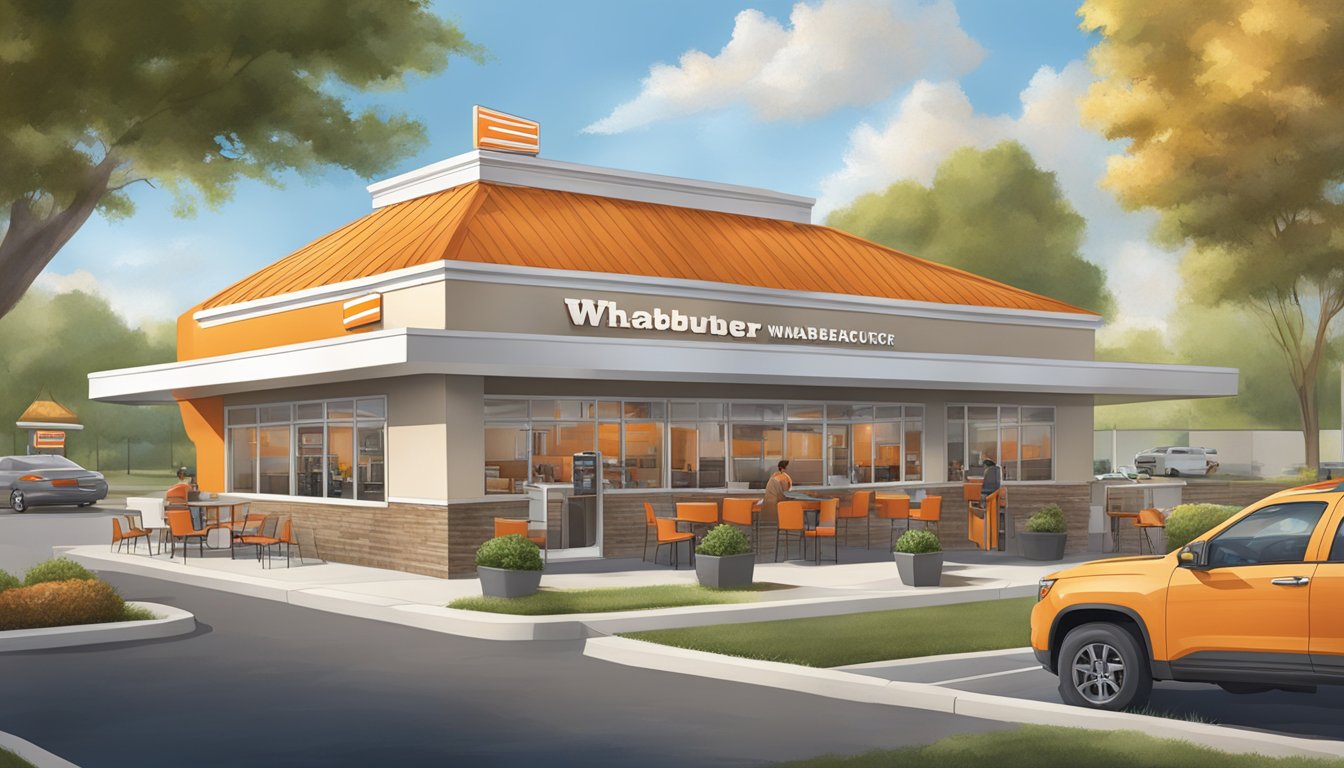 A bustling Whataburger restaurant in Irmo, SC, with a drive-thru, outdoor seating, and a clean, efficient kitchen