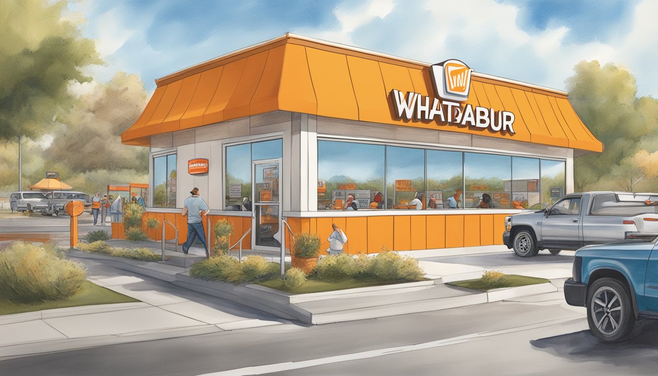 The Whataburger in Boiling Springs, South Carolina, is bustling with customers enjoying their meals and the lively atmosphere