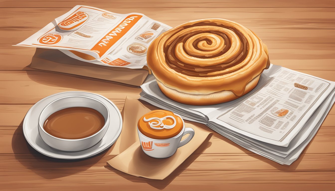 A warm cinnamon roll sits next to a Whataburger menu, integrated seamlessly into the scene