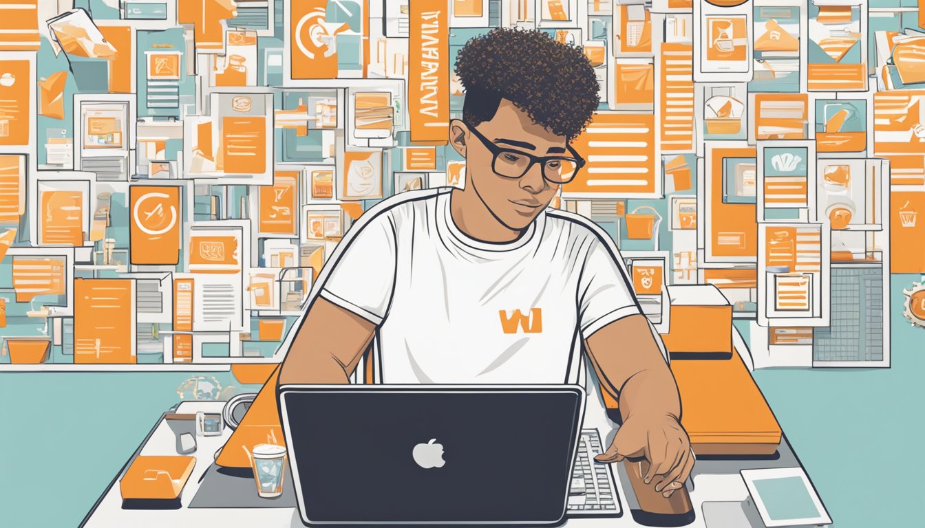 A person wearing a Whataburger shirt, surrounded by data privacy symbols and user consent checkboxes