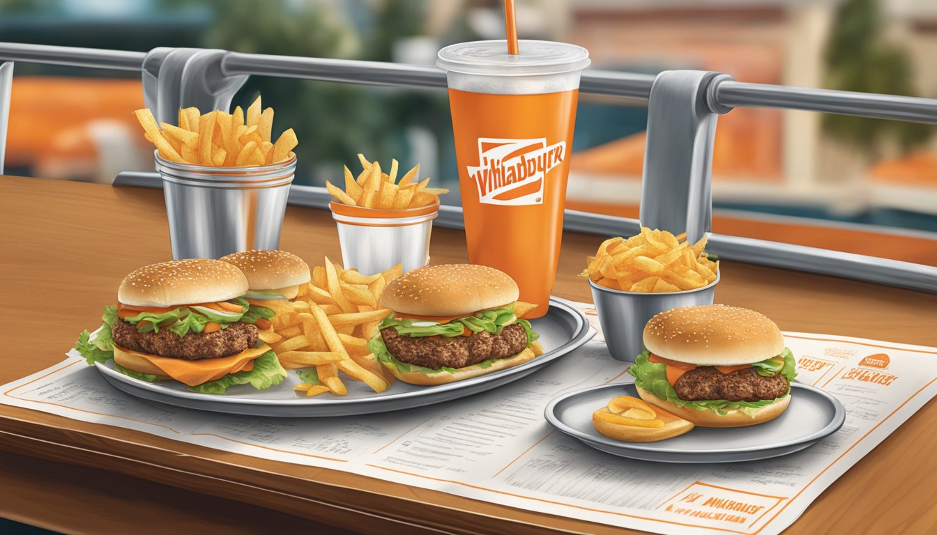 A table with a tray of Whataburger menu highlights in Pensacola