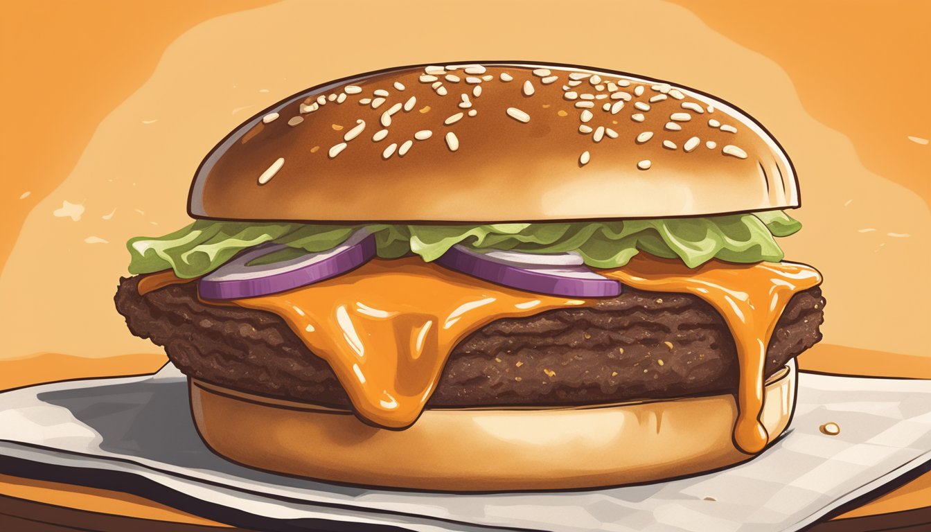 A sizzling patty melt oozing with signature Whataburger sauce on a toasted bun