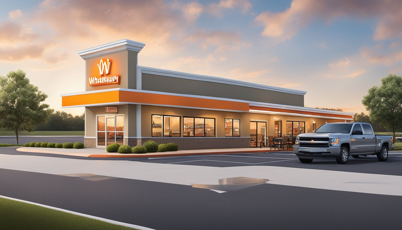 A Whataburger restaurant in Conway, AR with a drive-thru, parking lot, and easy access from the street