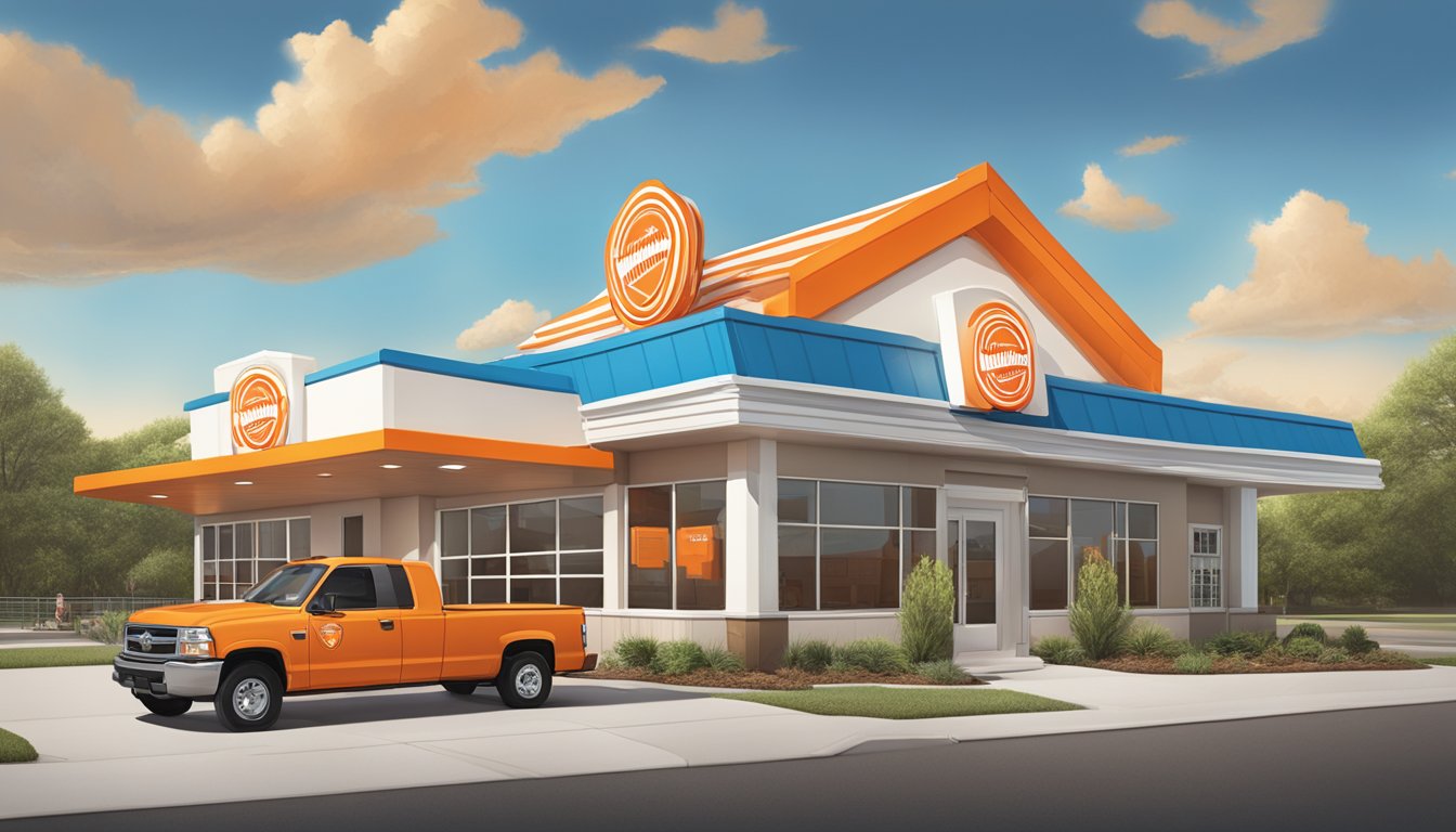 A Whataburger restaurant in Missouri with a special collaboration or partnership being depicted through branding or promotional materials