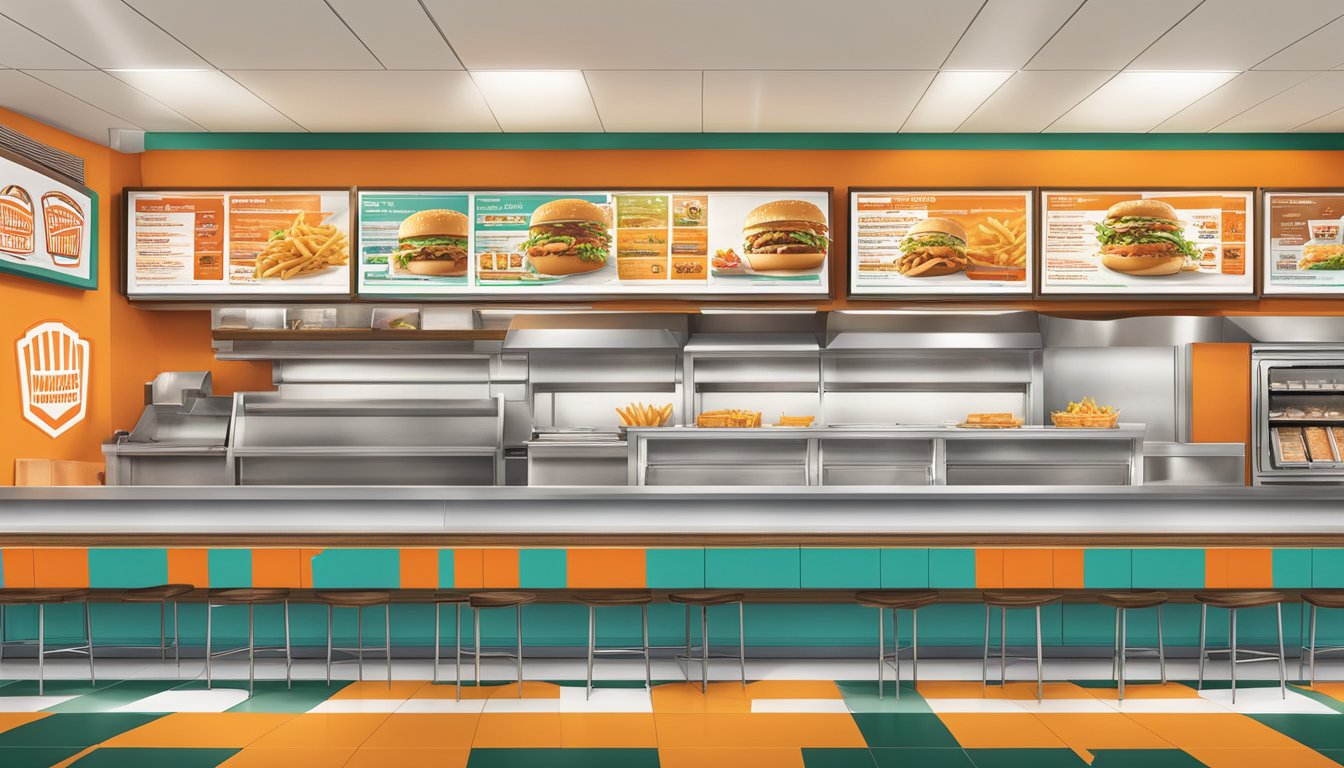 A colorful menu board displaying Whataburger's Midland, TX highlights