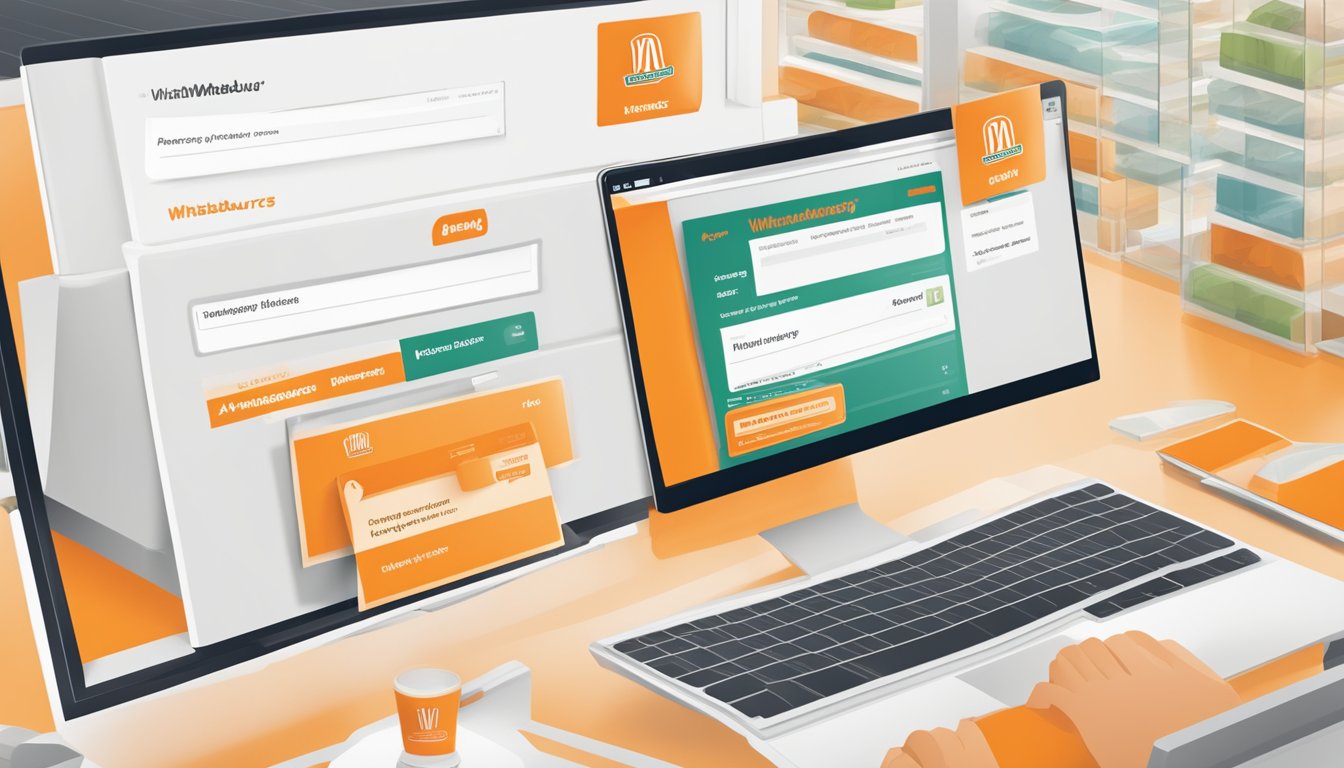 A computer screen displaying the Whataburger website's sign-in page. The cursor hovers over the username field, ready to input information