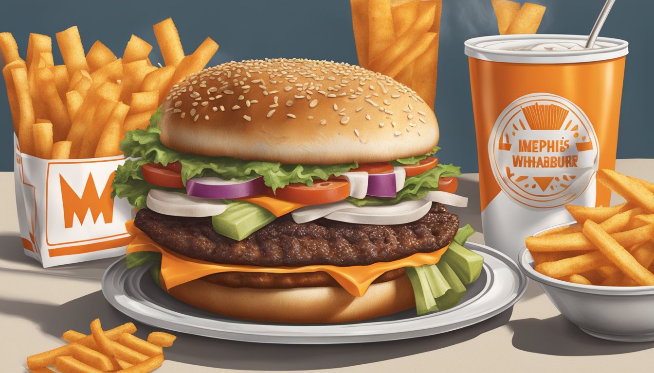 A classic Memphis Whataburger with all the fixings sizzling on the grill