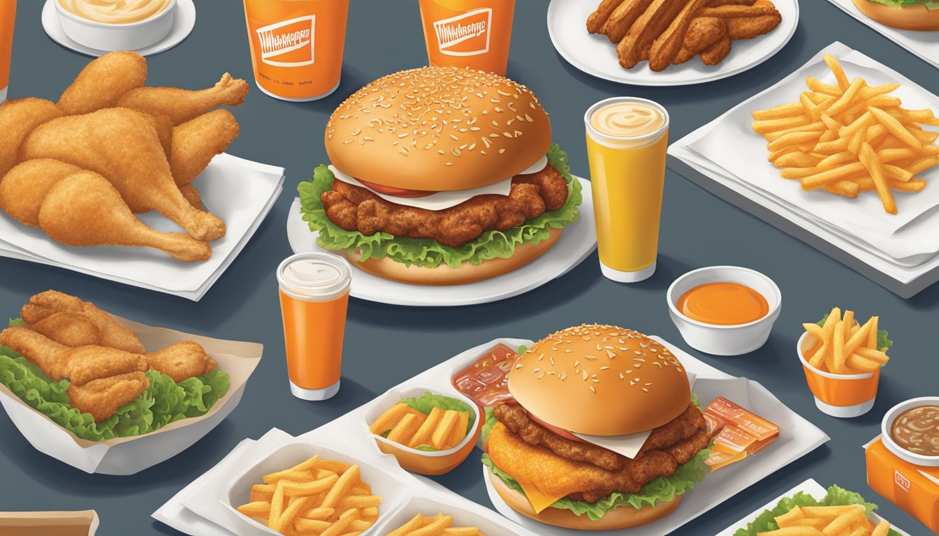 A table with a Whataburger menu featuring Chicken Choices items