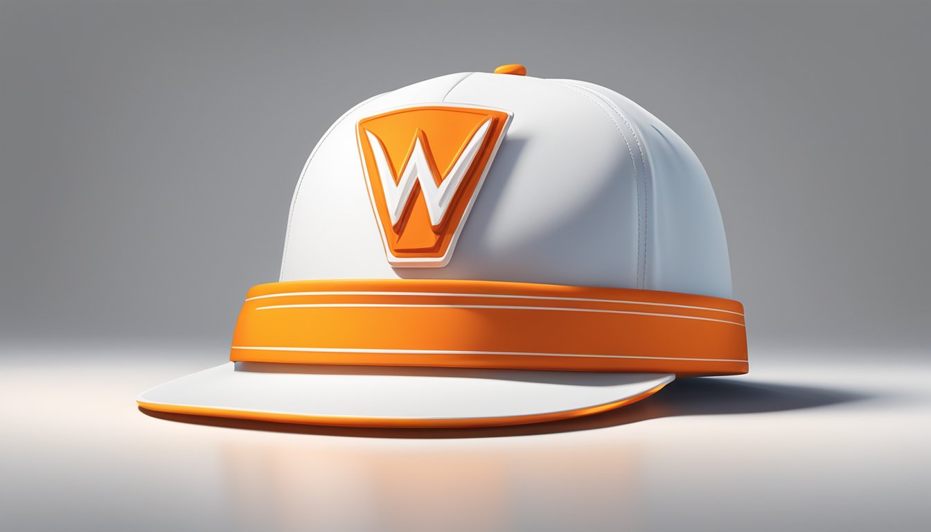 A classic Whataburger hat displayed on a clean, white surface with a spotlight shining down on it