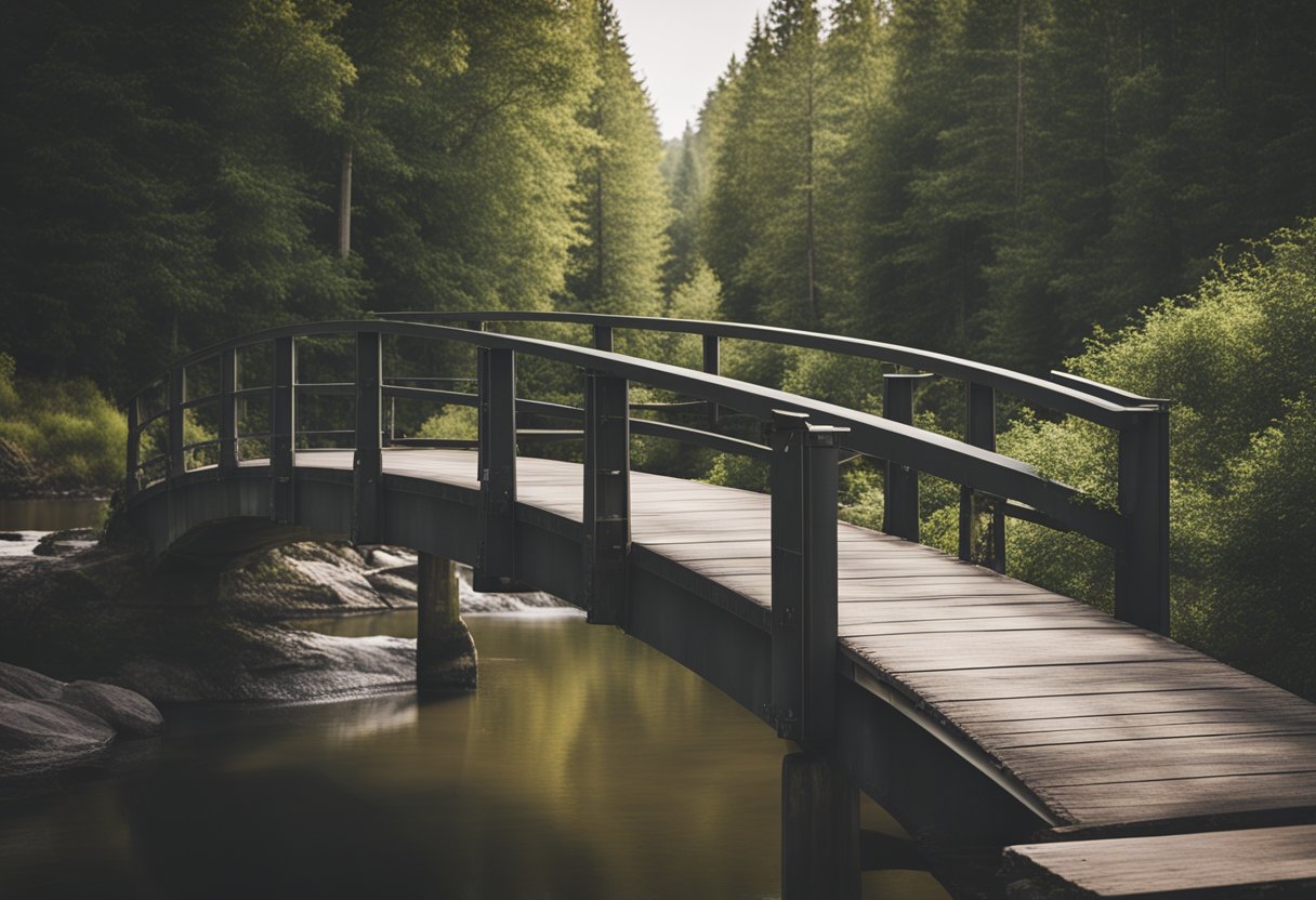 A sturdy bridge spanning a wide river, with a clear path and strong supports, symbolizing consistency and reliability