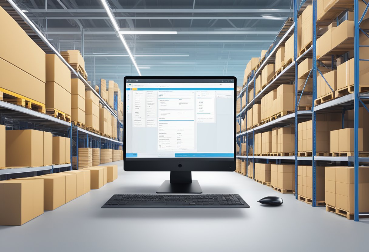 A computer screen displaying the integration of Logistics and Sales data on a SAP platform