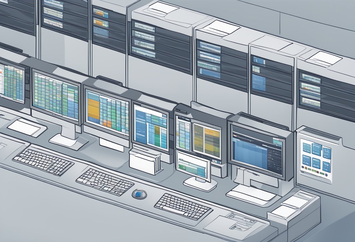 A hierarchical table with various data management products arranged in rows and columns, displayed on a computer screen within a SAP software interface