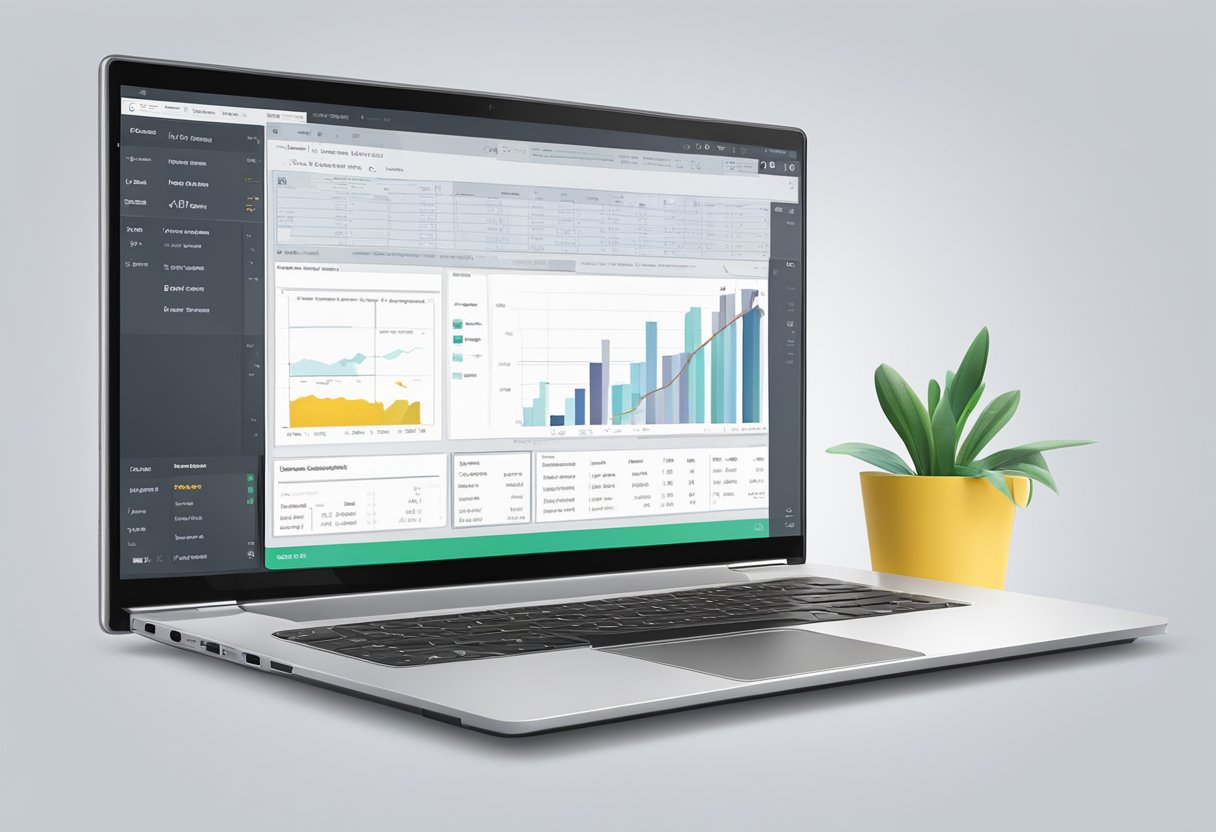 A laptop with an open SAP system showing a bom table on the screen