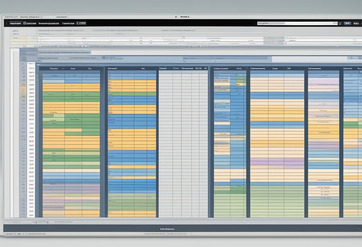 A computer screen displaying an internal order table in SAP, with rows and columns of data organized in a clear and structured format