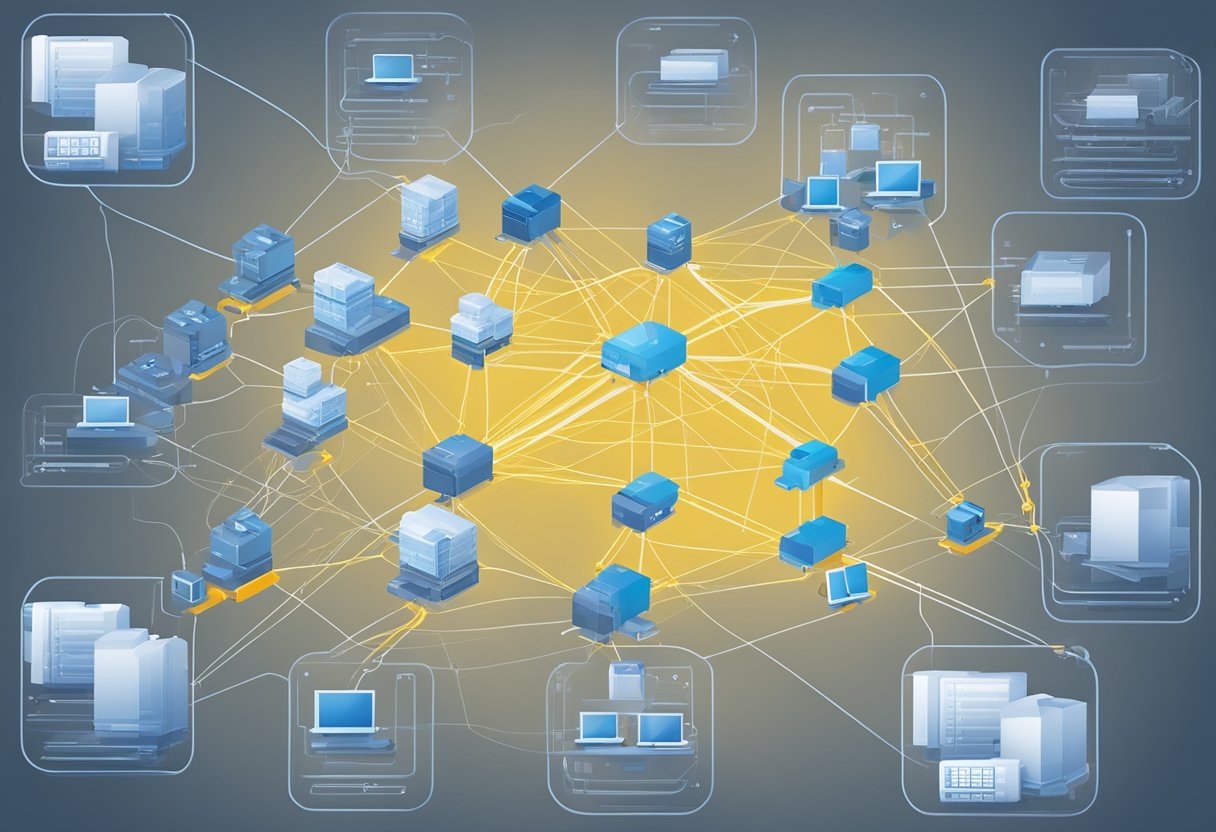 A network of interconnected SAP modules with internal order table at the center