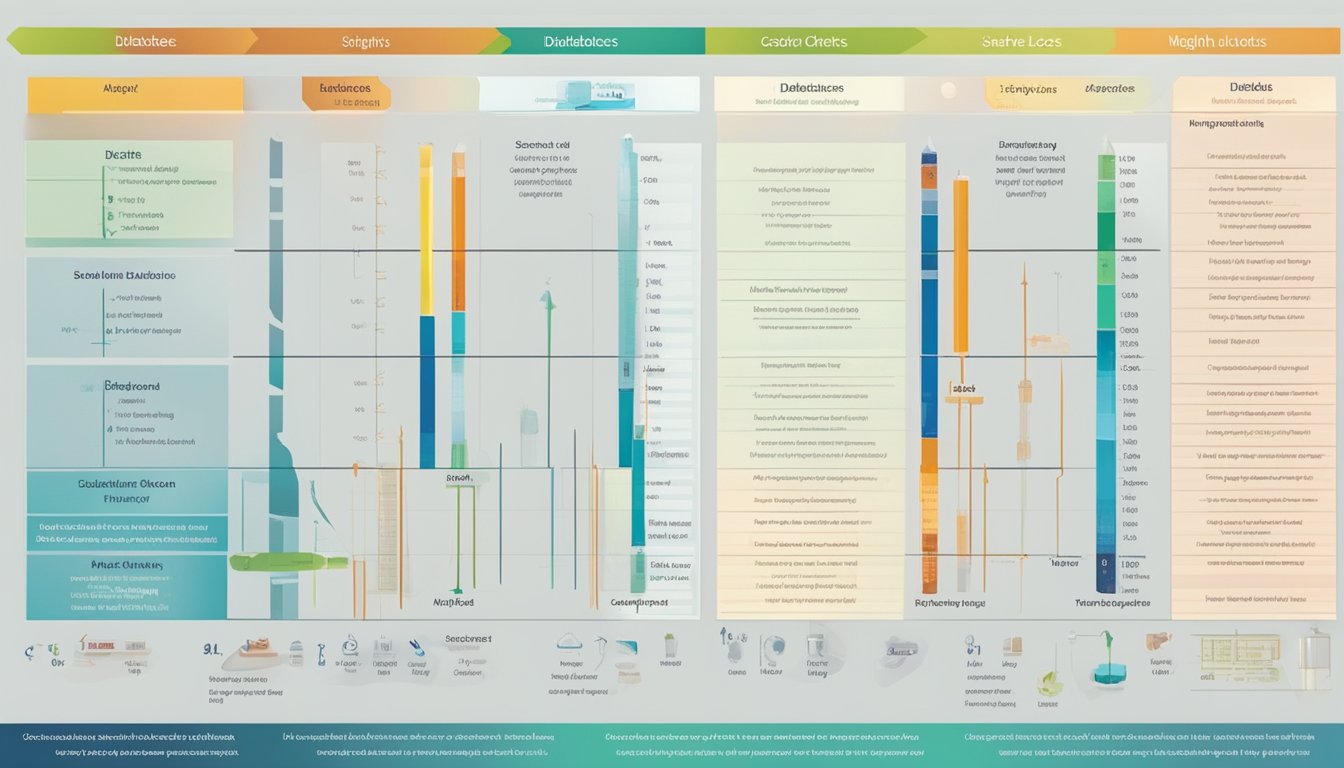 A comparison chart with clear visuals showing the differences between diabetes and weight loss injections, including side effects and safety profiles