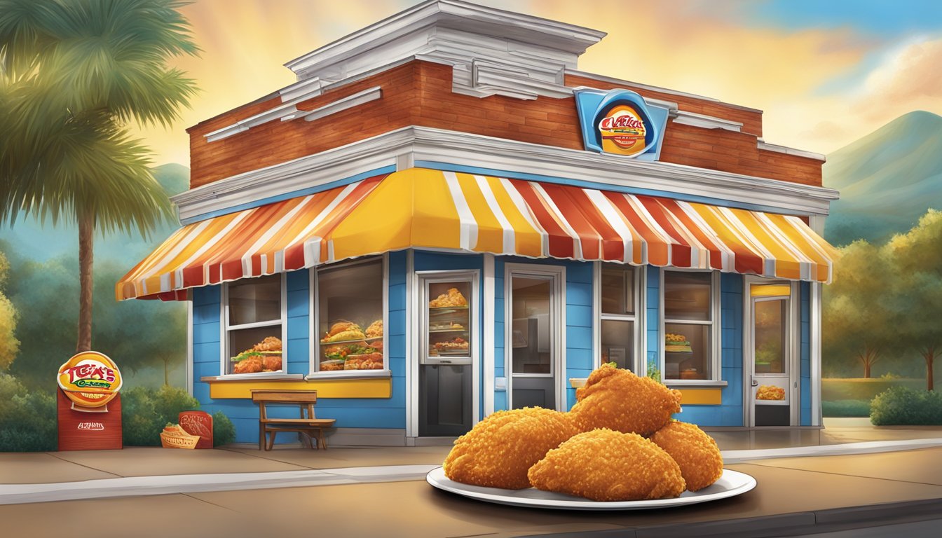 A colorful display of Church's Texas Chicken limited time offers and seasonal items, featuring mouthwatering dishes and enticing promotions