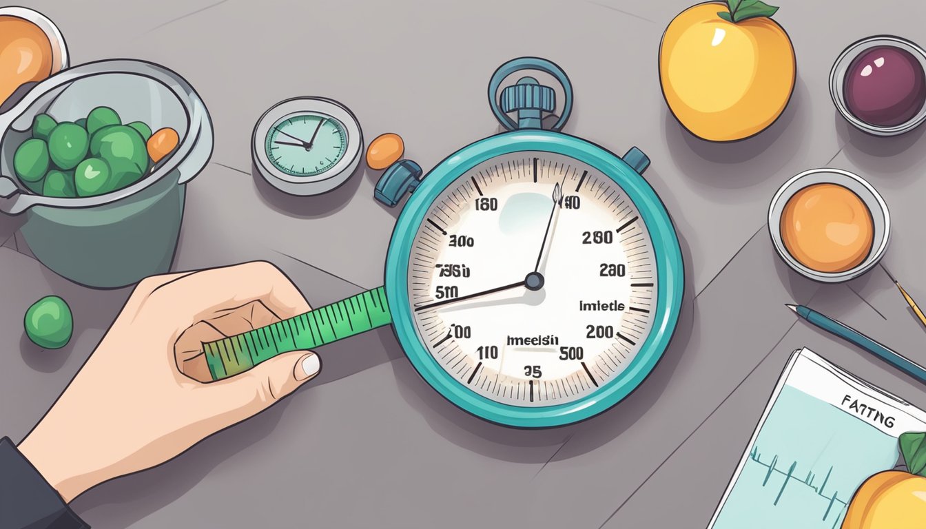 A person measuring cholesterol levels while following an intermittent fasting schedule